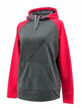 Nike Heather Gray and pink Hoodie sweatshirt with Size Large  therma-fit